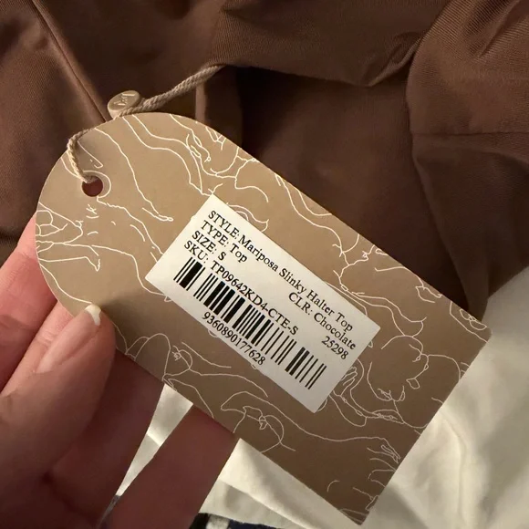 Meshki Marioposa Slinky Halter Top Chocolate - Picture 2 of 3